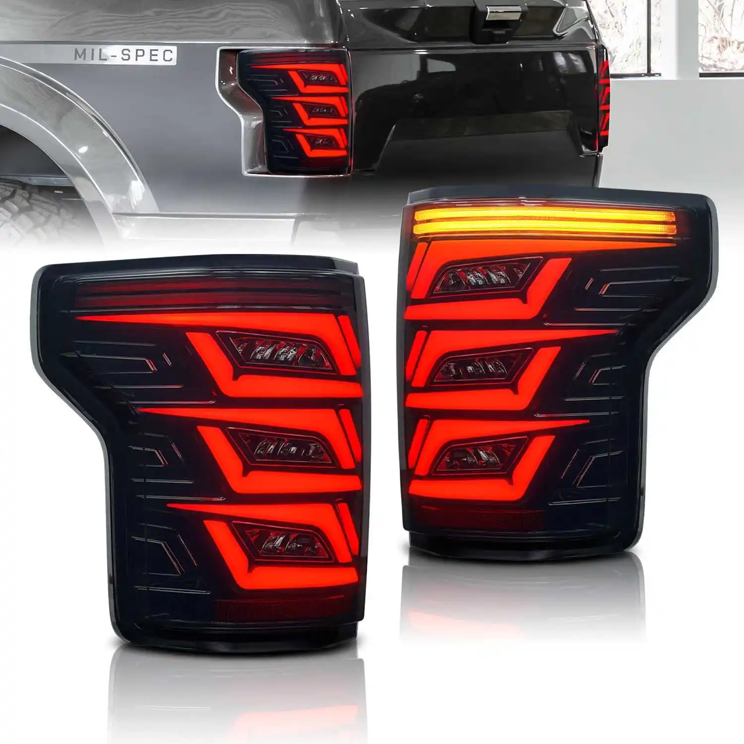 Car Auto Accessories Parts Plug And Play Dark Smoke LED Rear Light Replacement ABS Tail Lamp For Ford F150