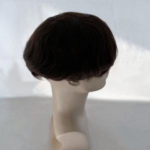 Prótesis Capilar de Encaje Francés Blanqueado con Frente de PU para <span class=keywords><strong>Hombre</strong></span>, Venta al por Mayor, Sistema Capilar Personalizado Q6 para Pérdida de Cabello, Cabello Gris - Product Image 3