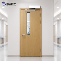 Portes pour hôpital, porte médicale à battant simple, porte hermétique en acier pour salle d'hôpital avec longue fenêtre d'observation
