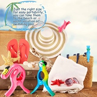 Pinces à serviettes fantaisie en plastique robuste, motif flamant rose et perroquet, usage polyvalent pour la plage, la piscine et la maison