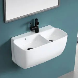 European style double piece wall mounted toilet bowl basin bathroom ceramic sink