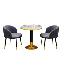Table à manger ronde en marbre de luxe moderne pour restaurant, salon extérieur, cuisine, bar à domicile et utilisation en sous-sol