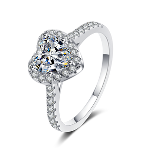 2023 Verkaufsschlager Hochwertige Luxus-Boutique Großhandel Maßgefertigter Damen S925 Sterling Silber Hochzeits-Moissanit-Diamantring - Product Image 1