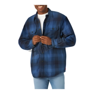 Personnalisable Anti-Rides 100% Coton Chemise à Carreaux pour Hommes Bleu Flanelle Smart Style Décontracté Respirant Printemps Fil Teint Technique - Product Image 1