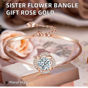 Aihitero Brazalete <span class=keywords><strong>de</strong></span> Oro Rosa con Flores y Mensaje 'Siempre <span class=keywords><strong>Mi</strong></span> Hermana, Siempre <span class=keywords><strong>Mi</strong></span> <span class=keywords><strong>Amiga</strong></span>', 18cm <span class=keywords><strong>de</strong></span> Largo, con Circonita Cúbica, para Mujer - Product Image 5