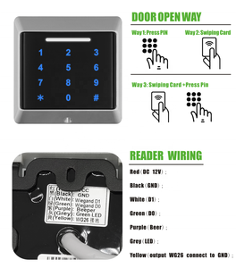 Lector de Tarjetas Inteligentes <span class=keywords><strong>RFID</strong></span> ZR502M/B, Lector de Tarjetas NFC de 13.56MHz con Teclado para Sistema de Control de Acceso con Salida WG26/34 - Product Image 6