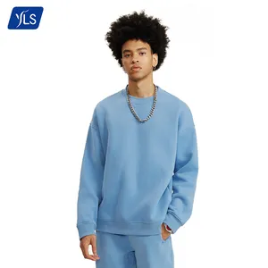 YLS शरद ऋतु नई Mens पसीना शर्ट 345gsm ऊन कस्टम लोगो के लिए Streetwear आकस्मिक Sweatshirts Crewneck Sweatshirt के पुरुषों