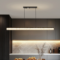 Lustre moderne à LED de luxe, long et minimaliste, pour restaurant, maison, villa, table, salle à manger, salon, lampe suspendue