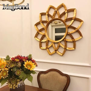 Nhựa Sunburst Thiết Kế Treo Tường Nhà Gương Trong Màu Vàng Cổ - Product Image 6