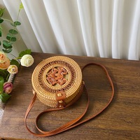 FSP211 nouveauté à la mode Vintage rotin couleur paille sacs femmes tissé à la main paille haut-poignée sac avec anneau rond poignée