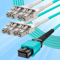 Cordon de brassage MPO LC 8 fibres OM4 Multimode Duplex, faible perte d'insertion et réflexion arrière, haute stabilité thermique, Telcordia
