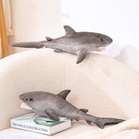 Peluche Requin Gris Réaliste, Douce et Moelleuse, Jouet en Peluche Requin, Poupée Animale Marine, Coussin de Câlin pour Décoration Intérieure