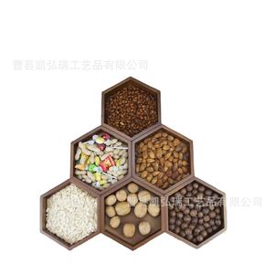 Cross-border creative wooden storage <b>rack</b>, household solid wood dried fruit <b>plate</b>, snack <b>plate</b>, New Year fruit and snack - Product Image 3