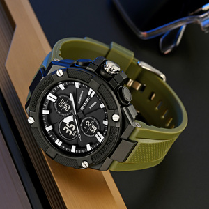 SKMEI 2604 Orologio alla Moda con Doppio Fuso Orario e Conto alla Rovescia, Display LED, Impermeabile 5ATM, Multifunzione Analogico-Digitale per Uomo - Product Image 4
