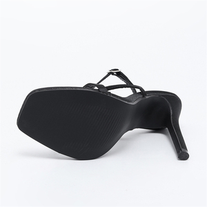 Sandalias de Tacón Alto para Mujer, Modelo Verano 2025, Estilo Pasarela, con una Sola Tira, Punta Cuadrada, Antideslizantes, Estilo Deportivo - Product Image 5