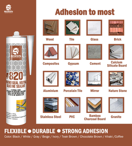 SOZEN-820 Mastic silicone neutre haute adhérence résistant aux intempéries pour murs-rideaux en verre, qualité structurelle, vente en gros en fût - Product Image 6