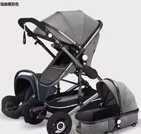 Poussette double sens 4 en 1, landau pour bébé, poussette combinée, panier de transport, poussette pour bébé 3 en 1 avec siège auto