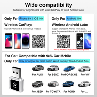 Adaptateur Portable Mini Grandnavi 2026 Amélioré pour CarPlay Sans Fil et Android Auto, Plug & Play, Wi-Fi 2.4G+5G, Compatible avec les Voitures CarPlay