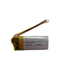 Baterai Li-polimer <span class=keywords><strong>3</strong></span>.7V 340mAh LP552036 (1.258Wh, 10g) <span class=keywords><strong>3</strong></span>-Kabel Pra-kabel untuk Perangkat Ultra-kecil Berdaya Rendah & Komponen Mikro - Product Image 2
