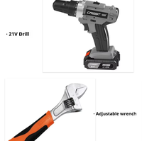 Kit d'outils complet pour perceuse au lithium 21V - Ensemble de réparation tout-en-un pour l'entretien domestique et l'utilisation quotidienne