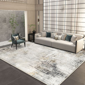 Tapis de salon antidérapant en polyester, style géométrique abstrait simple, grande taille, tapis de chambre doux, facile à nettoyer, lavable - Product Image 3