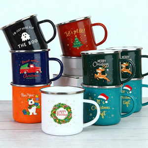 Custom Logo 12oz Colorful Enamel Mug <strong>Camping</strong> Coffee Mug Promotional Gift <strong>Cup</strong> with Handle - Product Image 5