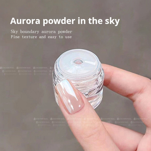 Poudre à ongles effet miroir argenté Aurora, pigment chrome ciel nocturne, paillettes métalliques acryliques pour la décoration des ongles - Product Image 4