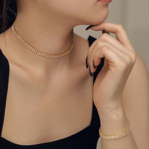 สร้อยคอ Dylam เงินแท้ 925 ประดับเพชรคิวบิกเซอร์โคเนียเต็มเส้น 5a สร้อยคอเพิ่มความหนาเคลือบทองคำแท้ 18k พร้อมจี้รูปทรงน้ำตาล - Product Image 4