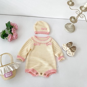 Body de Punto para Bebés de Primavera y Otoño, con Lazo y Manga Larga, Ropa de Punto para Niñas, Monos Modernos para Bebés - Product Image 1