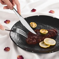 Ensemble de couverts ST Modern 410 en acier inoxydable de qualité alimentaire, poli miroir, argenté, couteaux, fourchettes, cuillères, pour mariages, fêtes, cadeaux