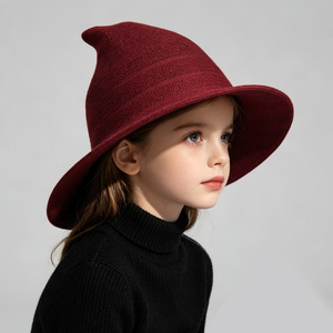 <span class=keywords><strong>Chapeau</strong></span> de sorcière en coton tricoté pour Halloween, style Europe et Amérique, pour femmes, hommes et enfants, idéal pour les fêtes - Product Image 3