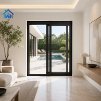 Porte coulissante en aluminium pour patio, double vitrage australien, pour villa, extérieur/intérieur, balcon, porte coulissante en verre empilable