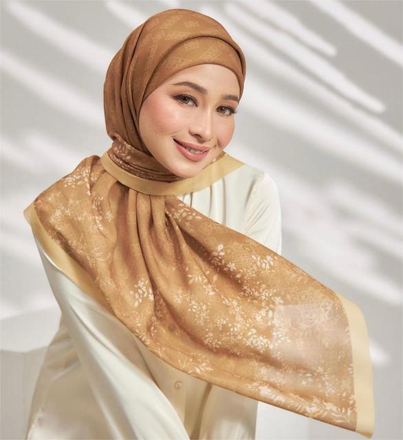Soft Cotton Silk Floral Printed Headscarf Muslim Women Lightweight Spring Summer Breathable Europe America Exclusive