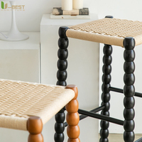 Tabouret de bar français en tissu U-best pour salle à manger, salon, chaises hautes de luxe, chaises de cuisine, tabouret de comptoir en bois massif