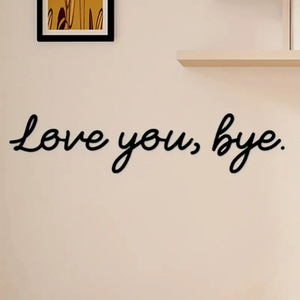 Las populares pegatinas de pared de madera con las frases "I love you" y "Goodbye" de Temu son un artículo de decoración para el hogar creativo y sofisticado. - Product Image 2