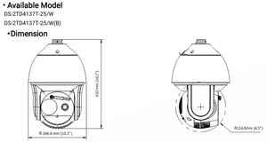 Dôme de surveillance réseau Hikvision DS-2TD4137T-25/W thermographique et optique bi-spectre pour la prévention des incendies et la patrouille multi-scènes - Product Image 3
