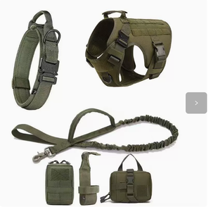 Harnais et <span class=keywords><strong>laisse</strong></span> tactiques de luxe <span class=keywords><strong>en</strong></span> nylon solide 3 pièces pour grands chiens – Collection Hot Training - Product Image 4