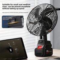 Nouveau ventilateur oscillant sans fil à batterie lithium longue durée, haute puissance, pour la maison, la voiture et l'extérieur, silencieux 37-45 dB, 1200-2000 mA