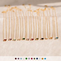 Collier ras du cou en argent sterling 925 plaqué or avec pierre de naissance et zircon cubique, 12 couleurs, pour femmes et filles, fabricant en gros