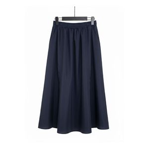 Jupe longue évasée avec poches, taille élastique, jupe pour femme, taille standard, tissu tissé, non doublée - Product Image 2