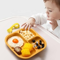 Nouveau design de plaque d'aspiration divisée en silicone pour tout-petits plat pour bébé assiette à dîner en silicone de qualité alimentaire pour bébé