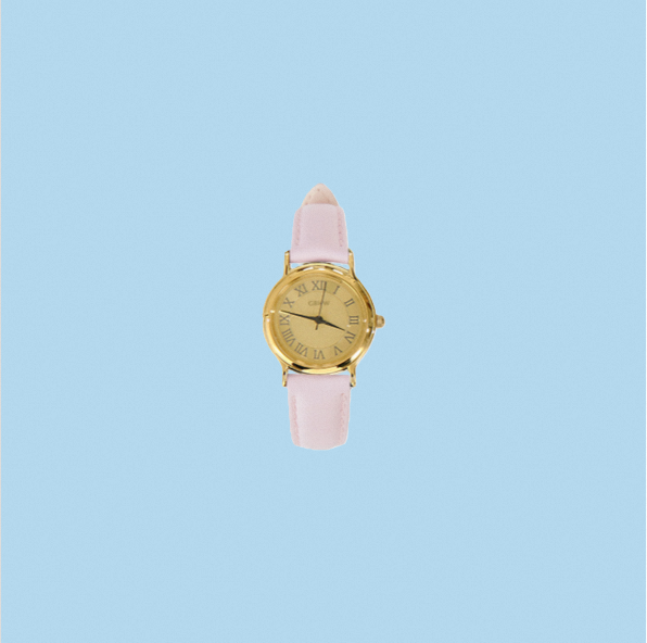 GBHW Classic Watch Gold Pink Wo's Quartz Wristwatch Featuring Stainless Steel Case Leather Band Elegant Luxury Style