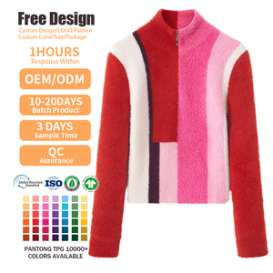 Pull-over décontracté à col roulé et demi-zip en maille fine pour femme, personnalisé OEM/ODM, idéal pour l'hiver - Product Image 2