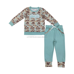 Conjunto de Ropa para Niñas, Sudadera con Capucha y Pantalones con Bolsillos, Estampado de Camuflaje Gris, Spandex Suave/Algodón Orgánico, Boutique Trendyism, Venta al Por Mayor - Product Image 3