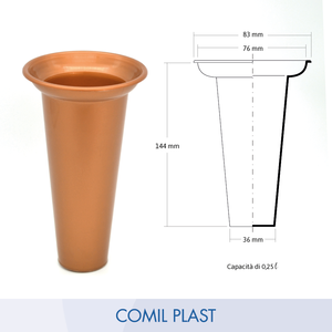 Vase en plastique de grande qualité remplacement mausolée crypte moulé par injection couleur cuivre hauteur 6 pouces pour l'exportation - Product Image 3