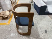 Chaise de salle à manger multifonctionnelle en bois massif et tissu, design nordique moderne, pour salon, maison, appartement, cuisine, dossier ailé