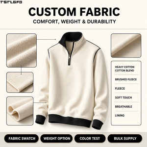 Sudadera con cremallera de un cuarto personalizada, cuello simulado, algodón grueso, para hombre, fabricantes de sudaderas con capucha y sudaderas, venta al por mayor a granel - Product Image 4