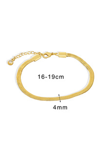 Luxury Fashionable Style Trendy Geometric Brass Snack Bone Chain Bracelet 18k Gold Plated Unisex Custom Logo Available - Product Image 6