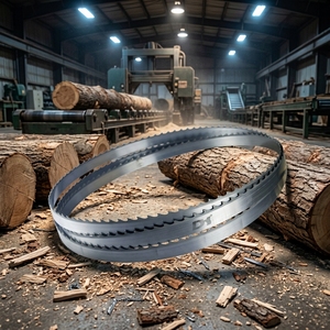 Hoja de sierra de cinta industrial de borde continuo, longitud y ancho personalizados, TPI, para corte de madera, de repuesto, para corte longitudinal y transversal, OEM - Product Image 1