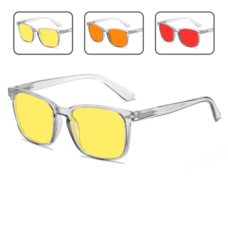Transparent Gray Red orange Lens